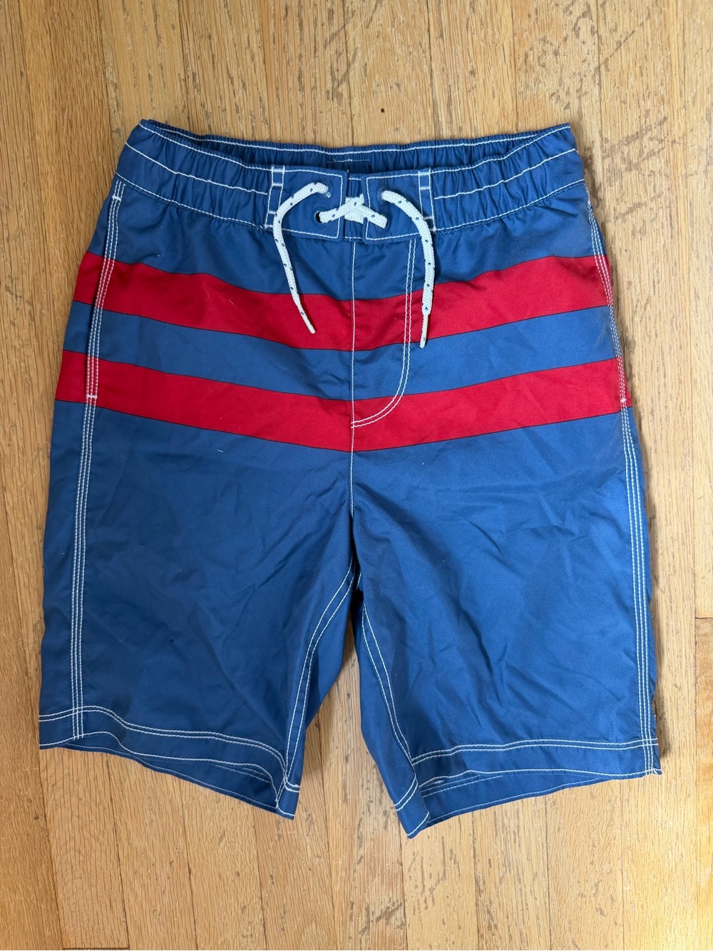 GAP Blue Swim Trunks with Red Stripes